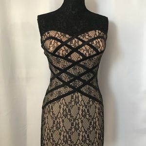 Forever 21 Black/Nude Lace Mini Dress